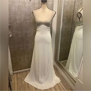 L'AGENCE White/gray  Backless maxi dress, US0